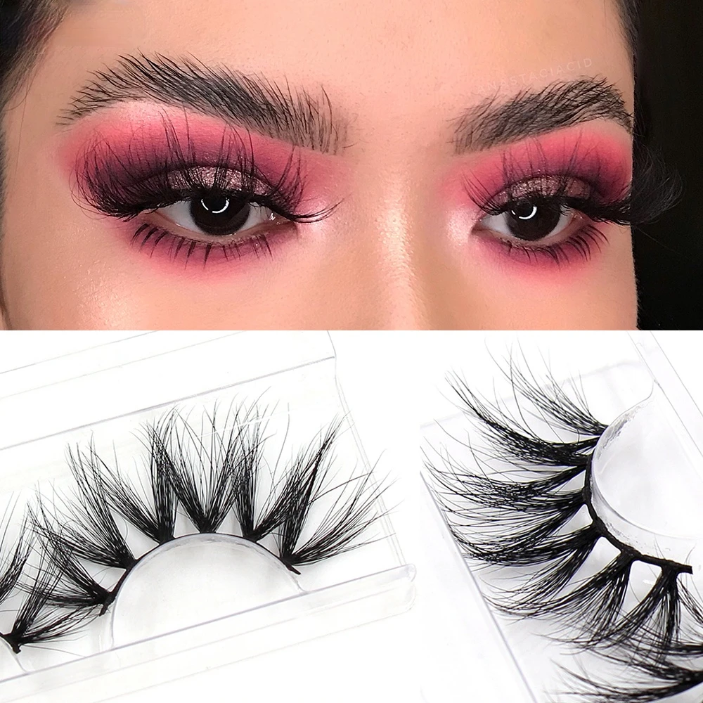 

Mink Lashes False Eyelashes Makeup Fluffy Soft Lightweight Volume Cross 5D Eye 25mm Lashes Mink Eyelashes Full Eyelash