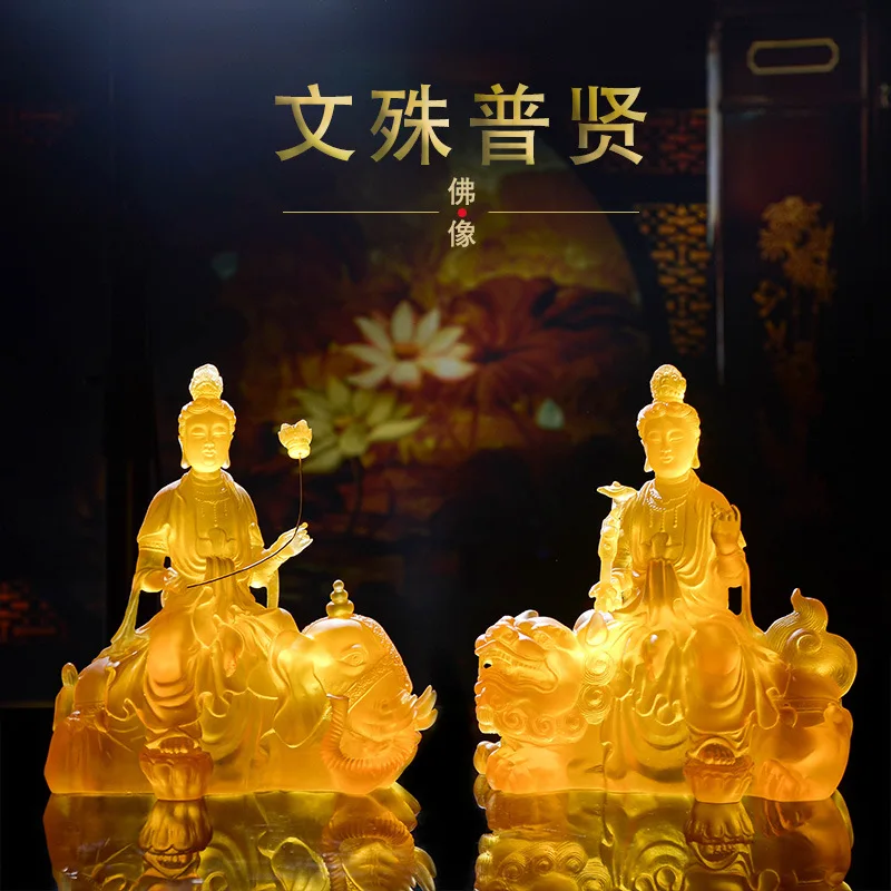 Статуи из смолы Bodhisattva Manjusri Manjushri статуя Будды Самантабхадры статуэтка для защиты