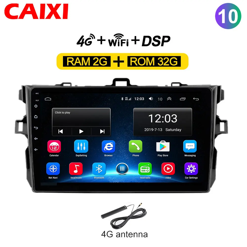 Cx-co32-4G 9 дюймов 2din Android8.1 автомобиль радио мультимедиа плеер для Защитные чехлы для сидений, сшитые специально для Toyota Corolla E140/150 2008 2009 2010 2011 2012 2013 стерео навигации - Цвет: Cx-co32-4G