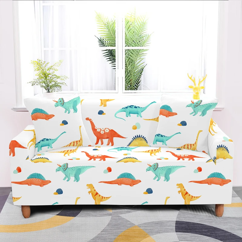 

1/2/3/4 Seater Cartoon Pink Flamingo Animal Elastic Sofa Cover For Living Room Corner Slipcovers Stretch L Shape Couch Covers