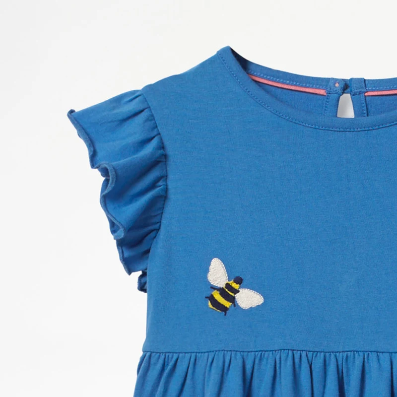 Little maven Dress Baby Kids Girls Animal Butterfly Flower Dress Summer Toddler Girl's Fancy Elegant Dress Pocket Clothes