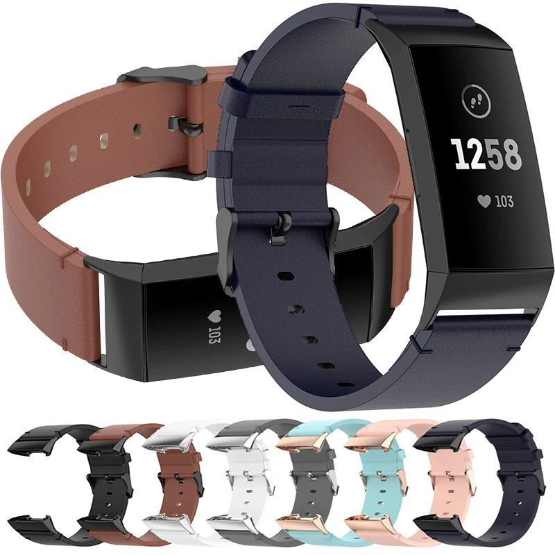 

Ремешок из натуральной кожи для фитнес-браслета Fitbit charge 3 4