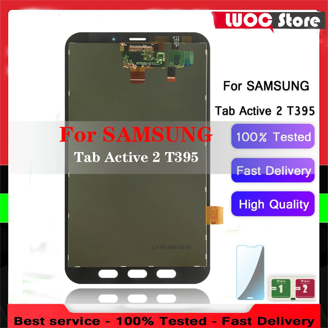 

ЖК-дисплей для Samsung Galaxy Tab Active 2 T395, SM-T395 дюйма, полный сенсорный экран, дигитайзер, сенсорная панель в сборе, запасные части
