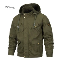 spring hooded bomber pilot black army green outdoor motion windproof military cotton parka coat men jacket clothing overcoat