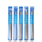 Прямые вязальные спицы из нержавеющей стали, 5 шт.компл. 20 см, крючок сделай сам для вязания свитера, плетение, вязальные инструменты, размер 2-4 мм