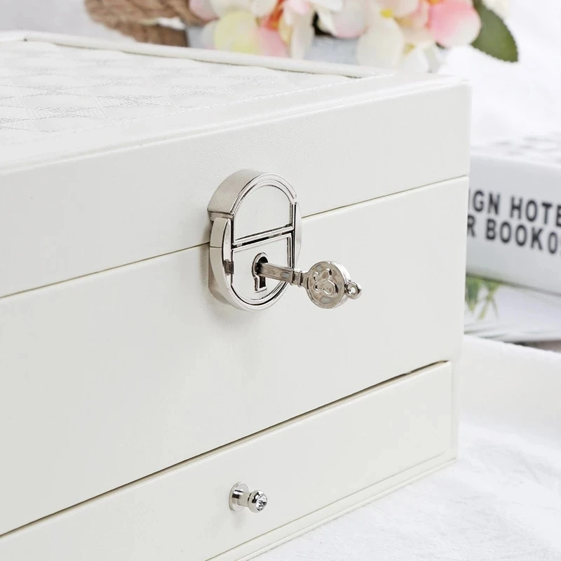 

Drawer Type Large Multi-layer Jewelry Box Portable Jewelry Container Girl Organizer Necklace Storage Case Treasure Collection