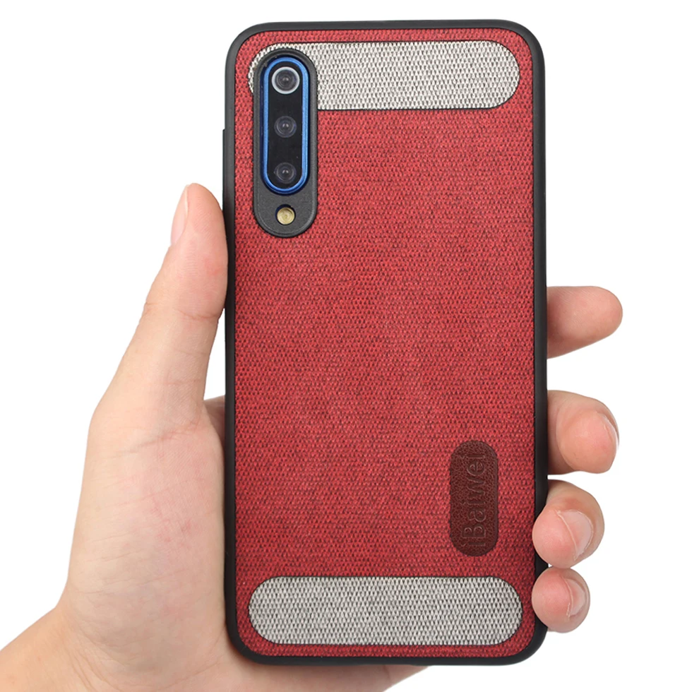 Модный тканевый тряпичный чехол для Xiaomi Mi 9 SE PC Back Мягкая силиконовая Обложка Edge