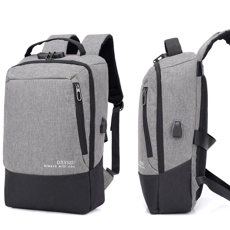 Однотонный рюкзак с несколькими карманами Холщовый мужской ранец вместительная