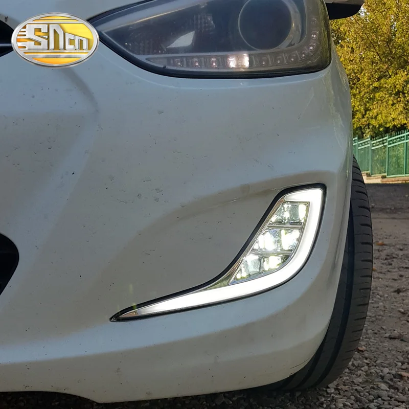 Для Hyundai акцент I25 Solaris 2010 - 2013 SNCN Светодиодный дневной светильник желтый указатель
