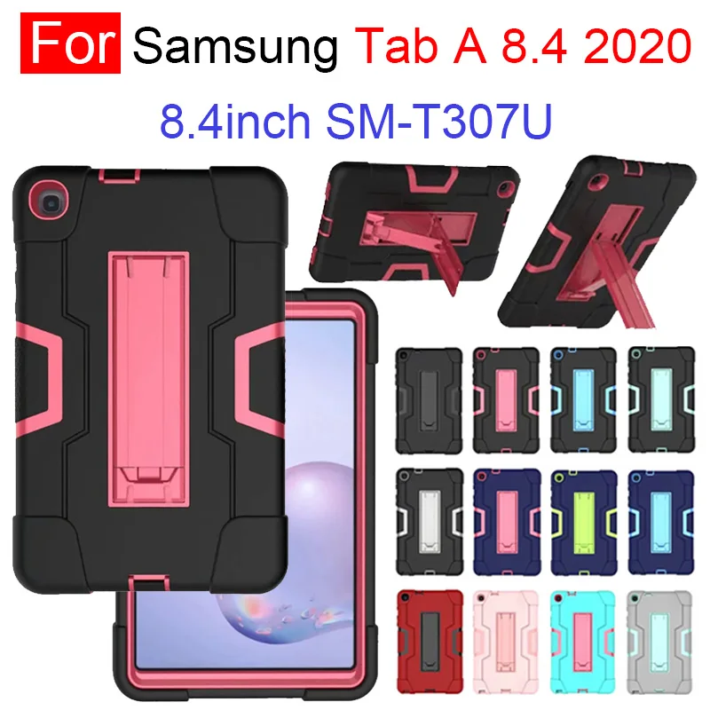 

For Samsung Galaxy Tab a 8.4 2020 T307U Slim Heavy Duty Shockproof Rugged Full Body Protective Case With Kickstand