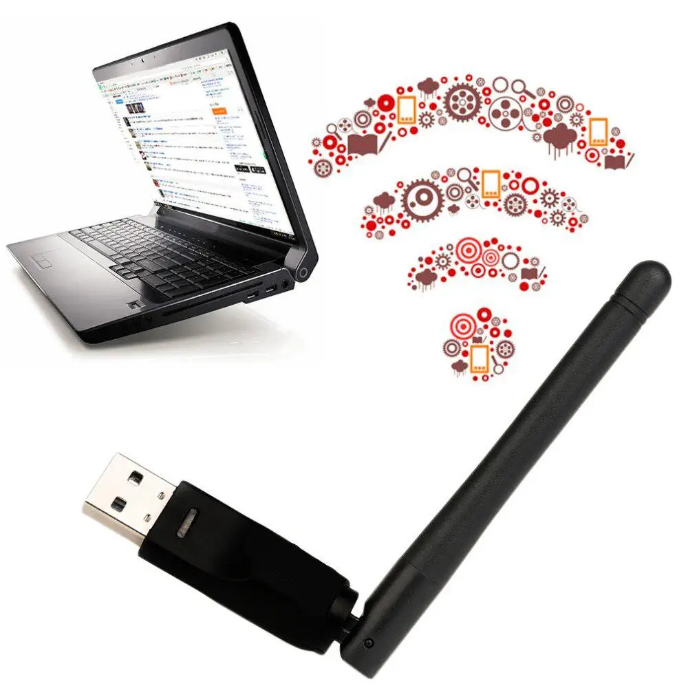 Мини беспроводной WiFi адаптер 150 Мбит/с 20dBm антенна USB приемник сетевая карта 802.11b/n/g
