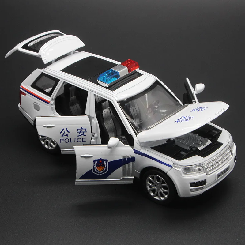 1:32 Высокая Имитация Range Rover SUV полицейский автомобиль детская внедорожная игрушка, модель автомобиля сплав света музыка тянет назад автомобиль для подарков