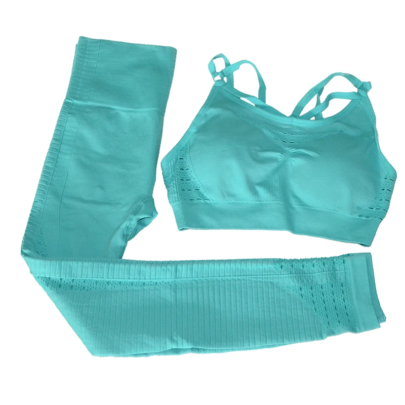 Бесшовные леггинсы и бюстгальтер на бретельках комплект из 2 предметов для йоги