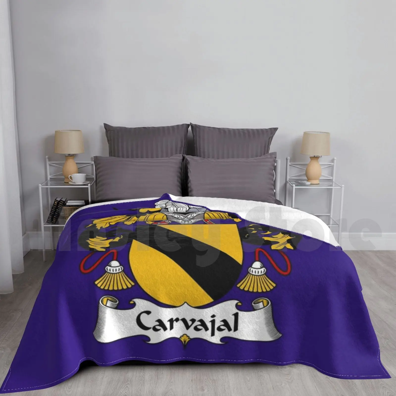 Фото Герб Carvajal-Family Crest Одеяло Мода на заказ Perez Last Name Origin Arias Last Name Испания Crest Испанский №1