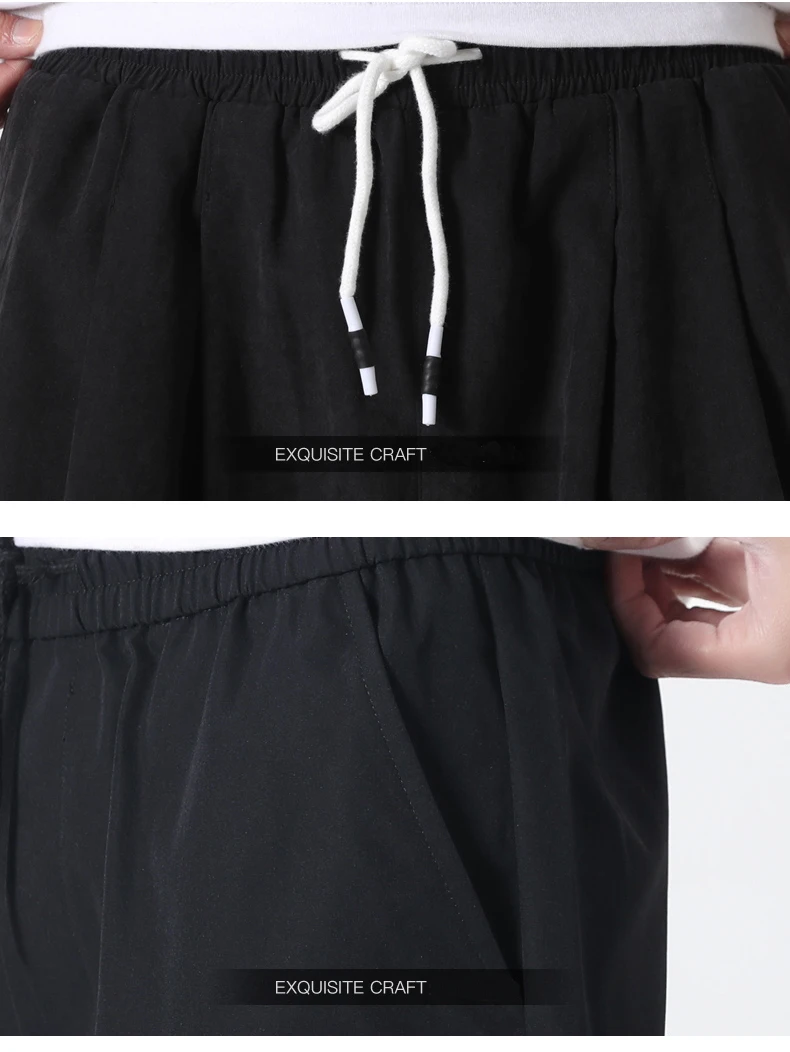 Мужские летние мешковатые шорты MOGU черные хлопковые мужские тактические с