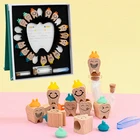 Деревянная детская шкатулка с зубцами, семейная коллекция, сувенирный чехол для мальчиков и девочек, милый подарок для младенцев, детский сувенир