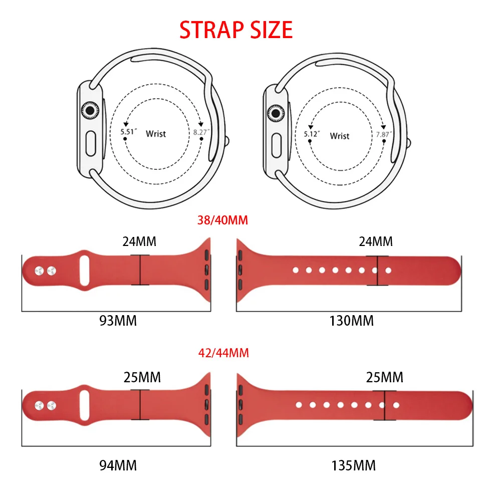 Ремешок для часов для Apple 38 мм 42 мм iWatch 5 Band 44 мм 40 мм спортивный силиконовый браслет для часов Apple 4 3 2 1 Аксессуары