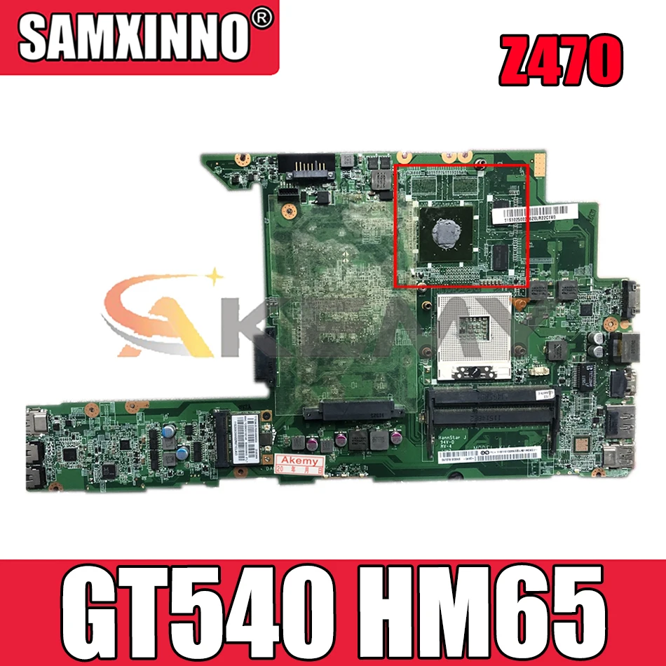 

Akemy For Lenovo Z470 Laptop PC Motherboard GT540 HM65 Discrete Graphics Da0kl6mb8g0 Quality Assurance 100% Test OK
