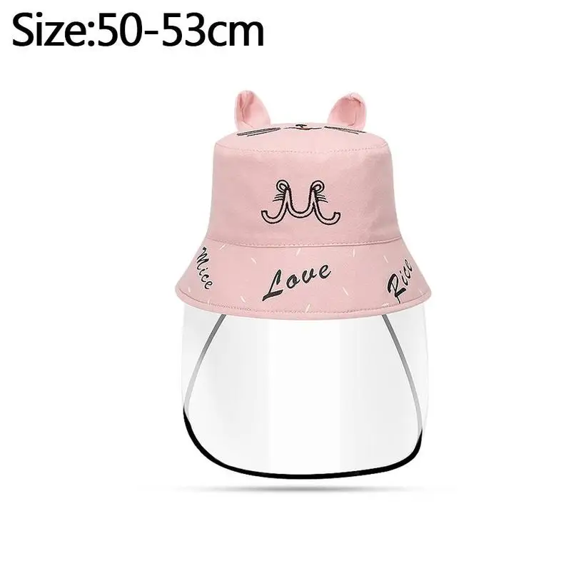 

New Protective Transparent Anti Spitting Face Mask Dustproof Windproof Sand Windshield Child Mouth Mask Hats Size 50-58cm
