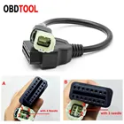Новейший 2 типа OBD мотоциклетный кабель для Honda 4 Pin Автомобильный диагностический кабель мотоцикл 4 Pin к OBD2 16 Pin адаптер удлинитель