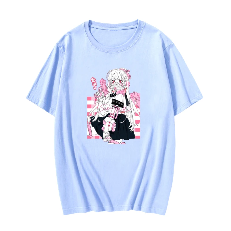 

Women Casual Vintage Chic Loose Summer T-shirt girls Japan Streetwear Harajuku fun kawaii Tops