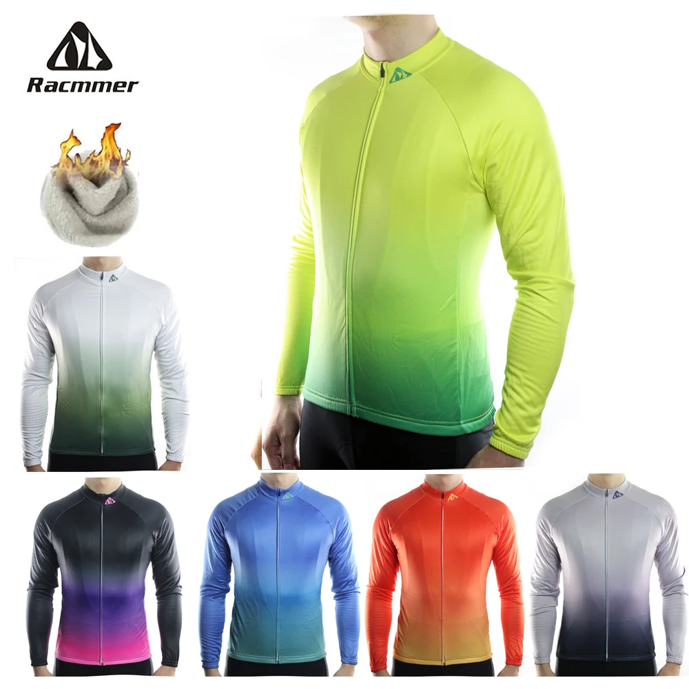 

Racmmer Warm 2021 Pro Winter Thermal Fleece Cycling Jersey Ropa Ciclismo Mtb Long Sleeve Men Bike Wear Clothing Maillot