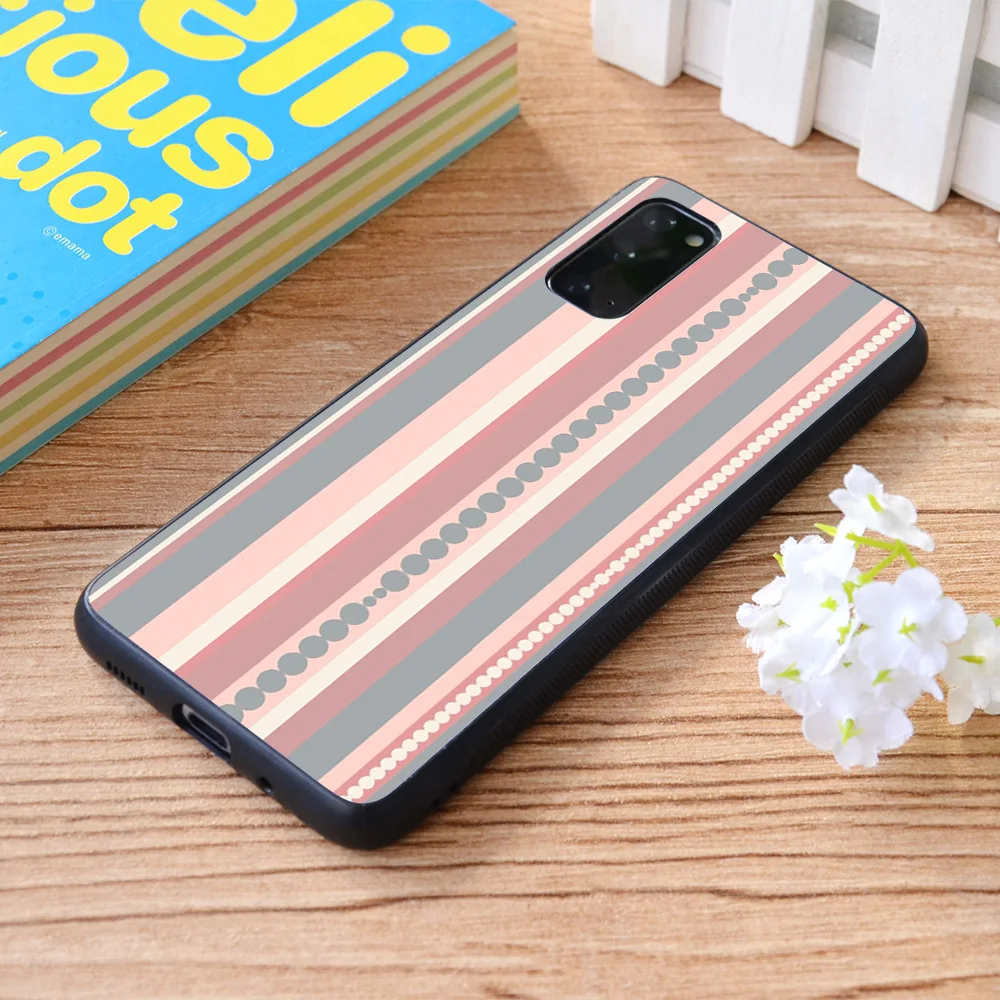 

For Samsung Galaxy Retro Pink Stripes Soft TPU border Samsung Galaxy Case