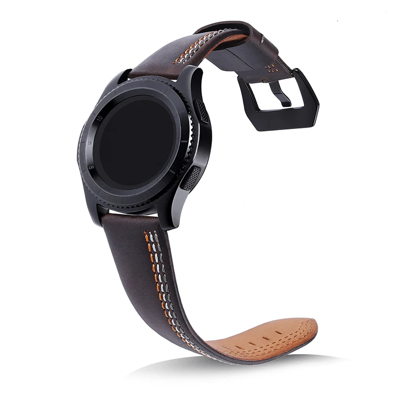 22 мм ремешок для часов из натуральной кожи ремешок для samsung gear S3 Frontier классические умные часы сменные браслеты аксессуары