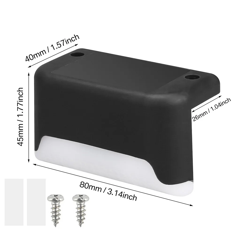 

4Pcs/Set Camping Solar Lights Waterproof Led Solar Lamp for Outdoor Pathway Stairs Step Fences Warm White/RGB/Yellow Lighting