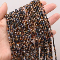 natural peter stone faceted beaded round shape beads for jewelry making diy necklace bracelet accessries 3x2mm