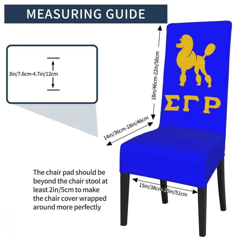 

Sigma Gamma Rho Original Velvet Dining Chair Seat Covers, Stretch Fitted Room Upholstered Chair Seat Cushion Cover Washable