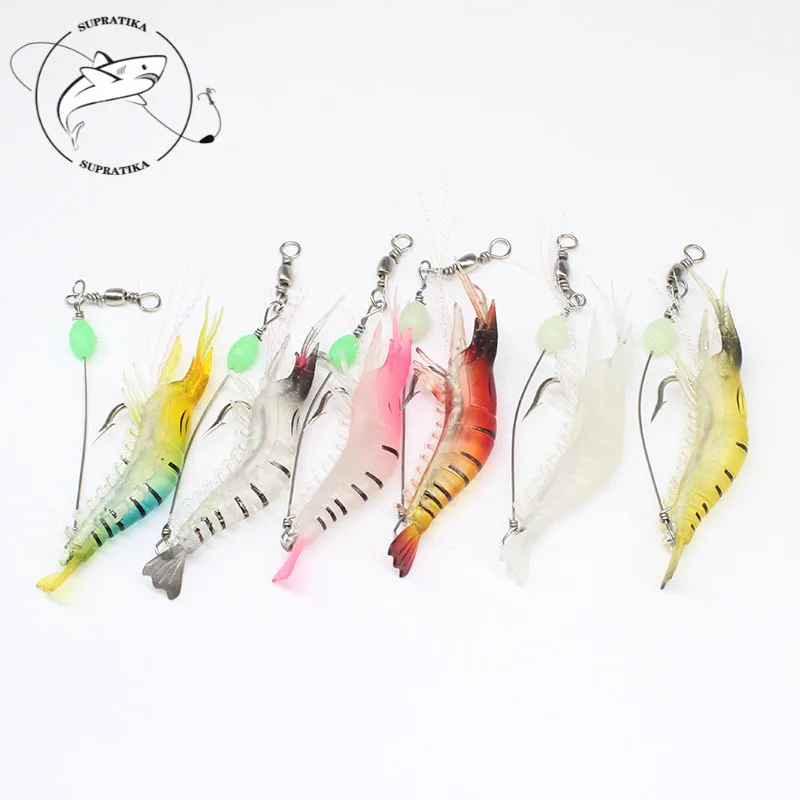 

6Pcs/lot 9.5cm 6.5g Artificial Luminous Silimnous Worm Spinner Soft Lures Fishig Baits With Bass Hooks For Ocean River Fishing