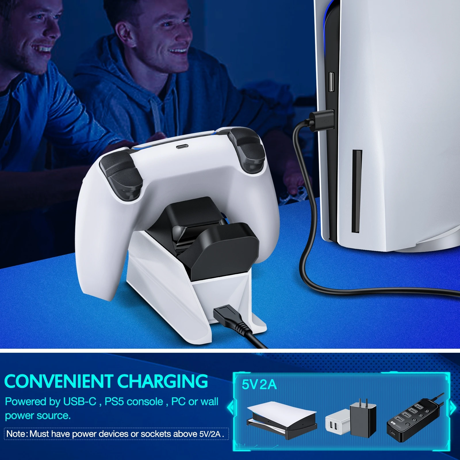 charger for sony playstation5 wireless controller type c usb dual fast charging cradle dock station for ps5 joystick gamepads free global shipping