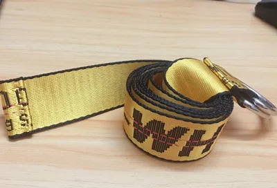 3.5cm yellow Harajuku Мужской Женский унисекс холщовый нейлоновый длинный ремень Мини Тонкий вышитый буквенный принт металлическая пряжка лента ремень для джинсов - Цвет: 3.5cm yellow