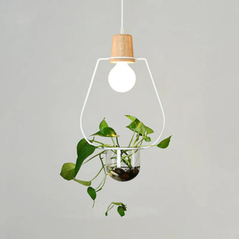 

Nordic Chandelier Bar Bedside Bedroom Cafe Restaurant Lamp E27 LED Pendant Lights Simple Head Solid Wood Art Dining Chandelier