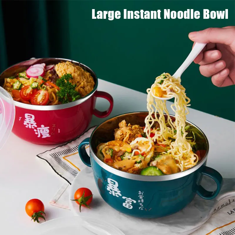 

Миска для лапши бытовой из нержавеющей стали с крышкой, 2021