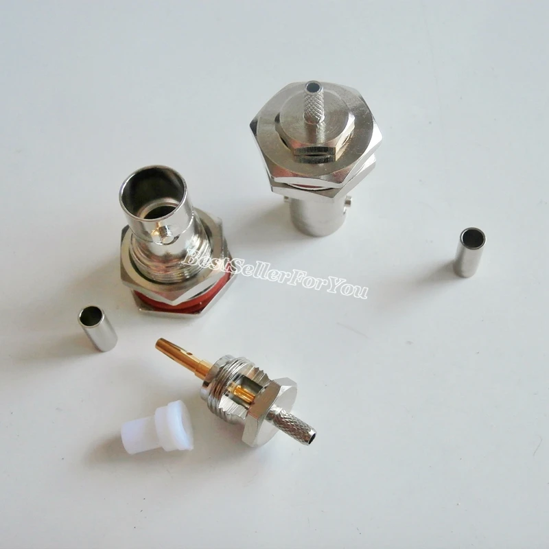 

10PCS Connector BNC female Jack bulkhead o-ring Crimp For LMR100 RG316 RG174 cable RF