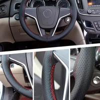 top genuine leather steering wheel cover breathable designbraid case fit car suv diameter 38cmauto steering wheel