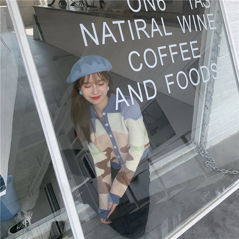 

Chic Retro Knitted Sweater 2021 Early Spring New Foreign Style Sweater Cardigan Spring and Autumn Jacket Women's Short Top