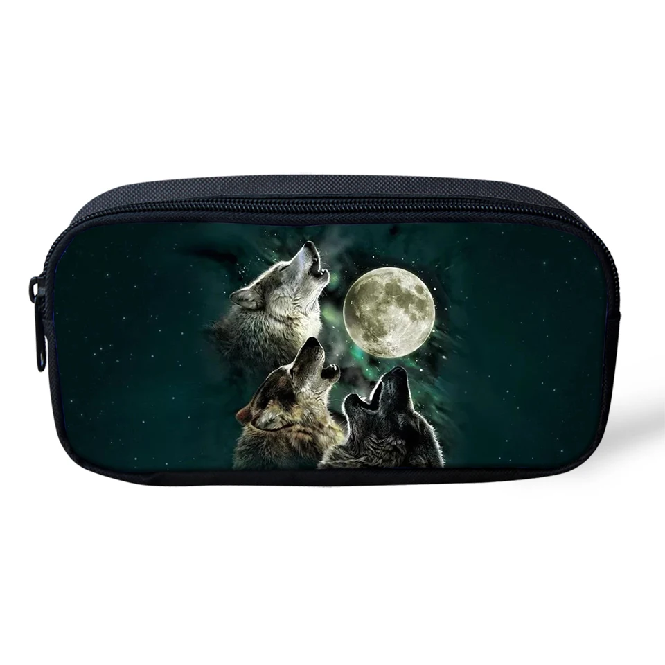 HaoYun Kids Pencil Case Cartoon Wolf Prints Pattern Students Stationery Box Children's School Pen Bags Girls Kawaii Beautician | Багаж и