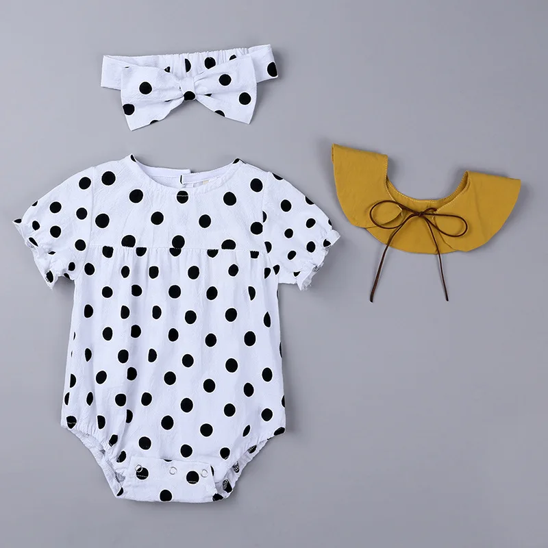 

2021 Lovely Dots Toddler Baby Girls Summer Jumpsuit Romper Onesize Outfits Suit Children Clothing
