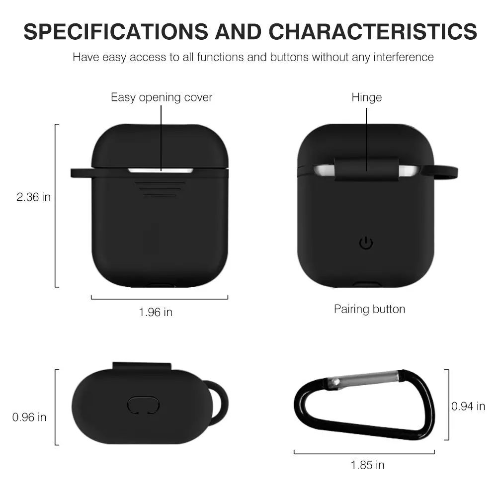 Soft Silicone Case For Apple Airpods Cases Protector Sleeve Ultra Thin Cover Shockproof Pouch Air Pods Earphone Anti Lost Strap |