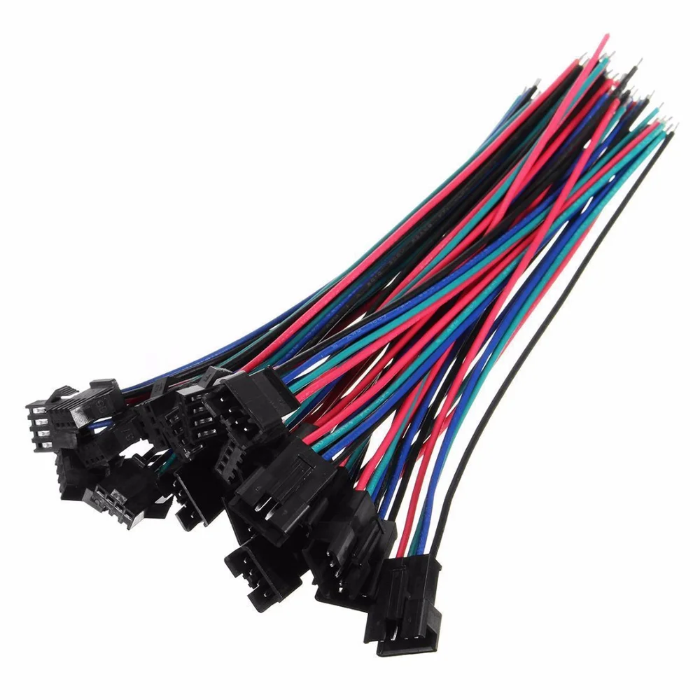 10 комплектов 4 Pin JST SM 2 54 мм мужской и женский разъемы с 22AWG провода 15 см Длина |