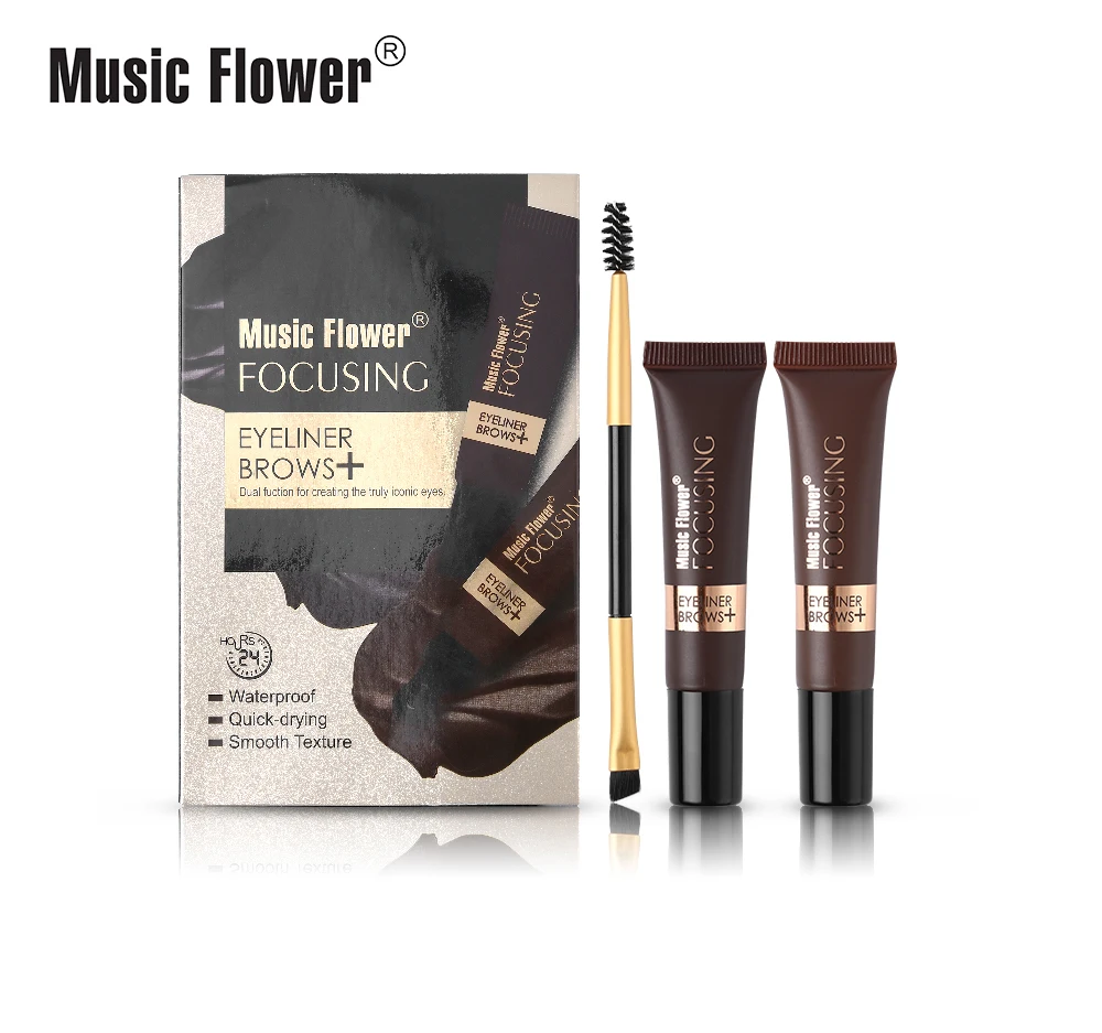 Music Flower бренд тинт для бровей Гель для бровей макияж комплект Водонепроницаемый брови с устойчивые к воде, микроблейдинг тату наращивание бровей