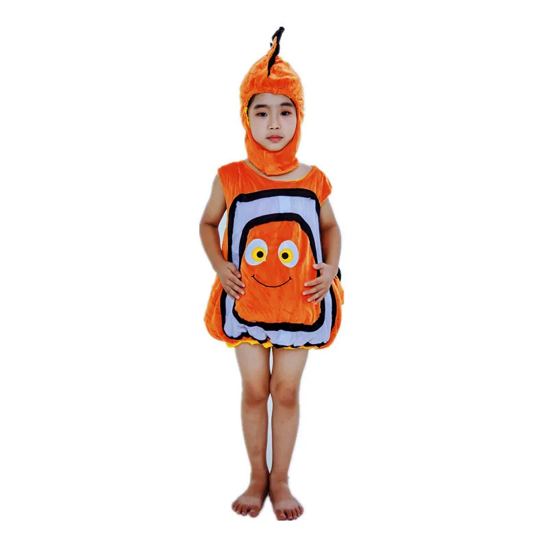 3-10Y Children's Halloween Nemo Cosplay Hooded Costume Anime Finding Heroes Adventure Party Jumpsuit |