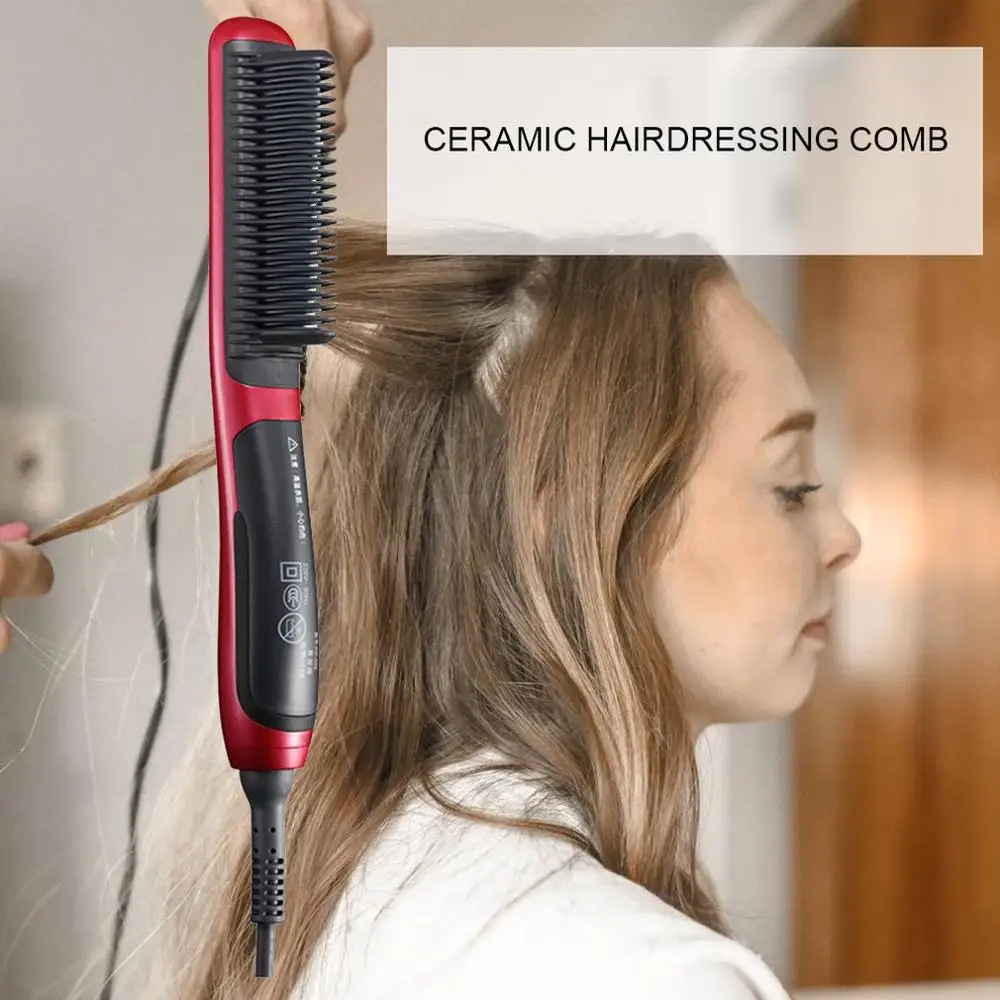

Straight Hair Straight Hair Straightener Dual-Use Does Not Hurt Straight Pull Plywood Comb Ceramic Hairdressing Tools