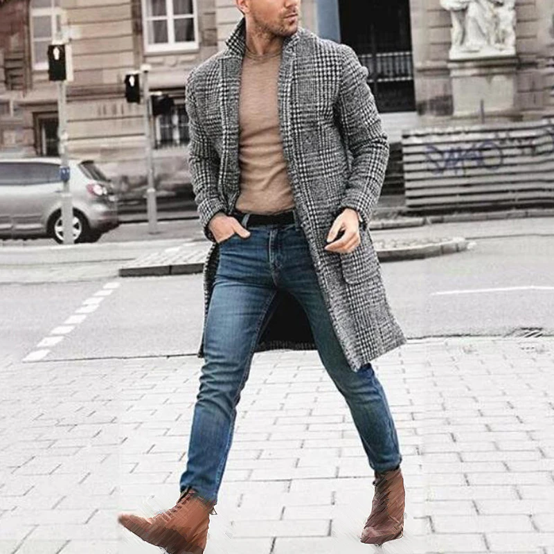Мужские блейзеры Повседневная винтажная Ретро клетчатая куртка пальто с
