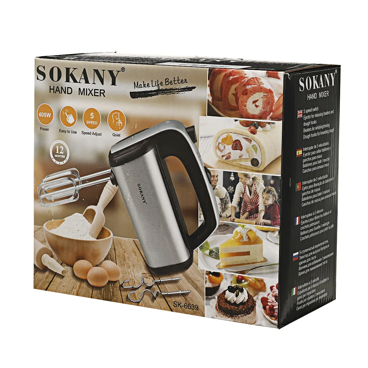 

Sokany 5 Speeds High Power Electric Food Mixer Hand Blender Dough Blender Egg Beater Hand Mixer For Kitchen 220V