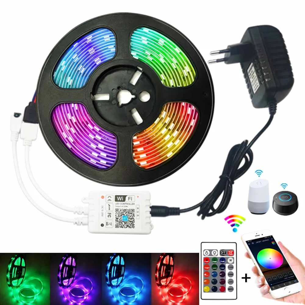 Wi Fi Светодиодные ленты 15 м/20 м RGB Водонепроницаемый светильник 5 10 светодиодный