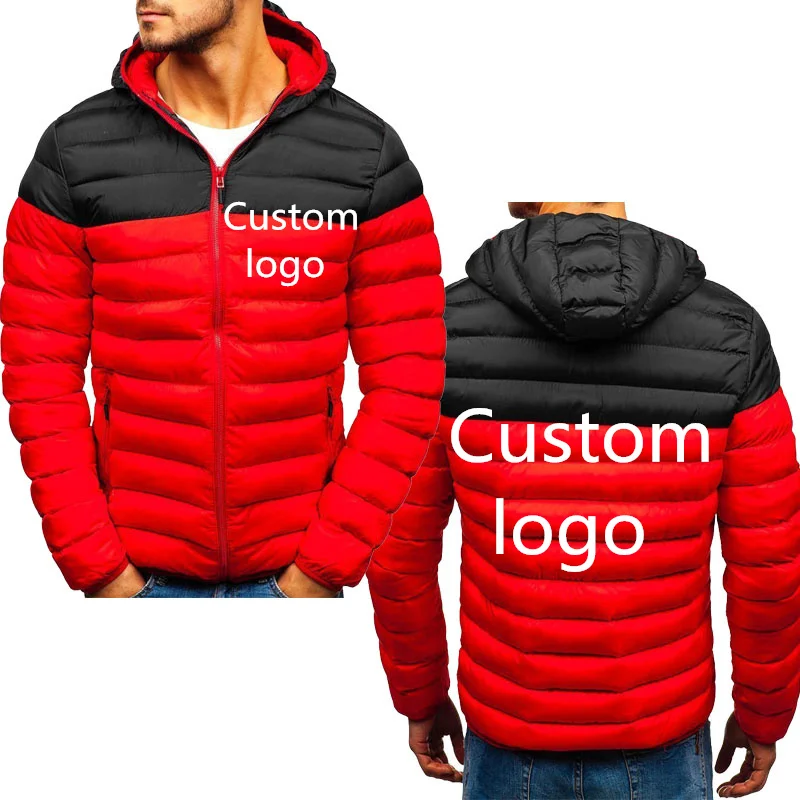 

Custom Logo Men's down cotton men's parka Hoodie Jacket High quality fashion Casual Sweatshirts Thick warm men's cotton clothing